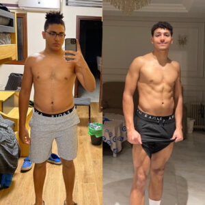 Kareem, 19 years. 3 Months Transformation - lost body fat and gained muscle mass.