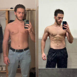 Abdelrahman, 20 years. 8 weeks transformation- lost body fat and gained muscles